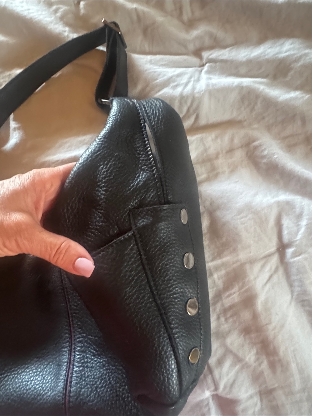 Hammitt Black Pebbled Leather Hobo - Picture 5 of 16